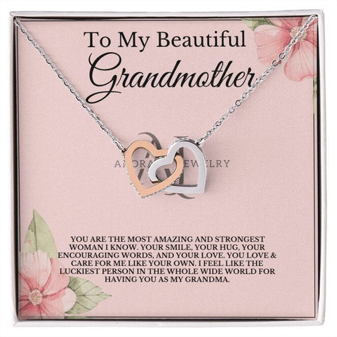 To My Beautiful Grandmother - Interlocking Heart Necklace