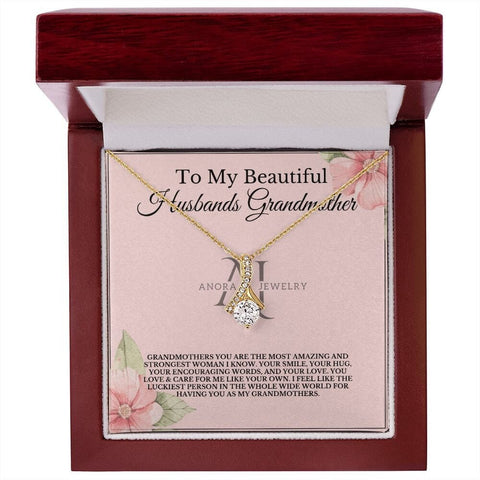 To My Beautiful Husband's Grandma - Petite Ribbon Necklace