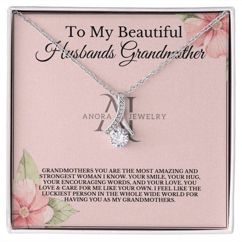 To My Beautiful Husband's Grandma - Petite Ribbon Necklace