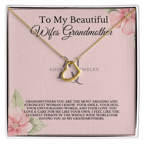 To My Beautiful Wife's Grandma - Gold Heart Pendant Necklace