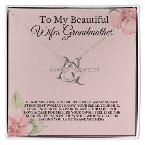 To My Beautiful Wife's Grandma - Gold Heart Pendant Necklace